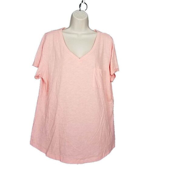 CHARTER CLUB Intimates XL Coral Peach Cotton Blend V-Neck Sleep Shirt Pajama Top - Picture 1 of 12